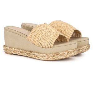 Torgeis Ariadne Platform Espadrille Sandals Rattan Woven Tropical Luxe 11 Resort